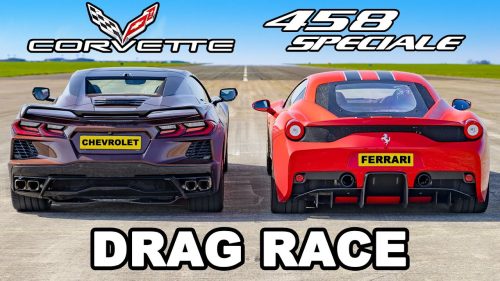 Drag Race C8 Corvette Sting Ray Vs Ferrari 458 Speciale CorvSport