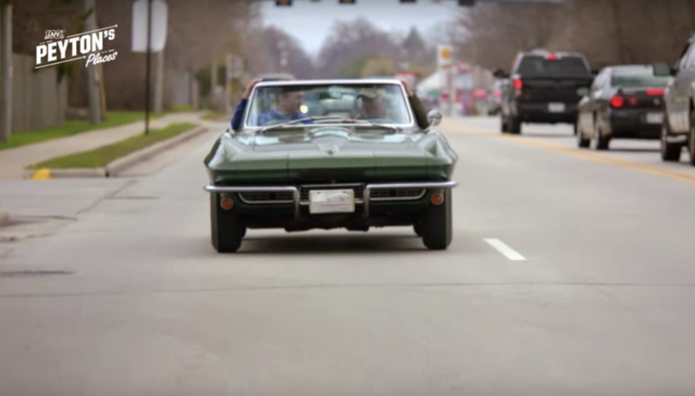 Peyton Manning and Brett Favre Drive Bart Starr's 1967 Corvette