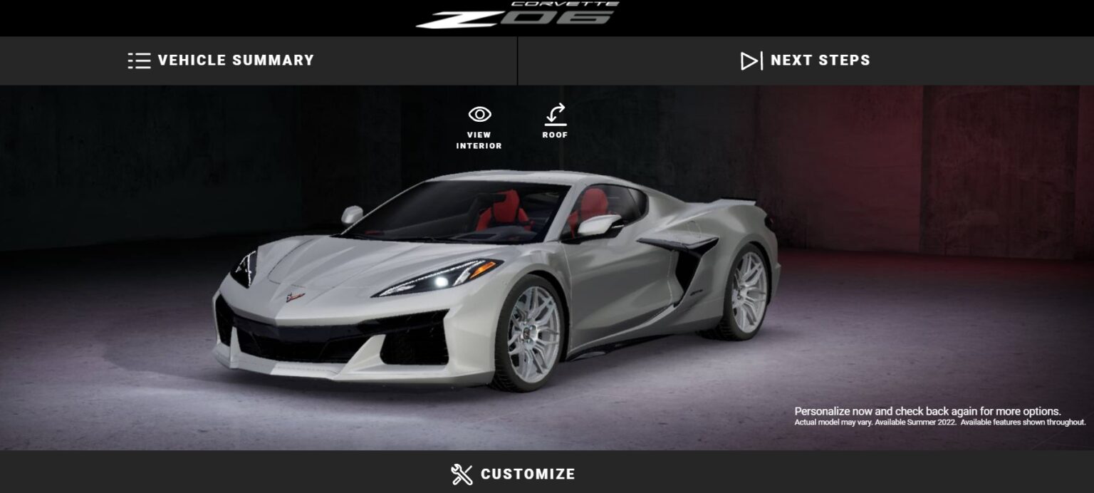 The 2023 Z06 Corvette Configurator