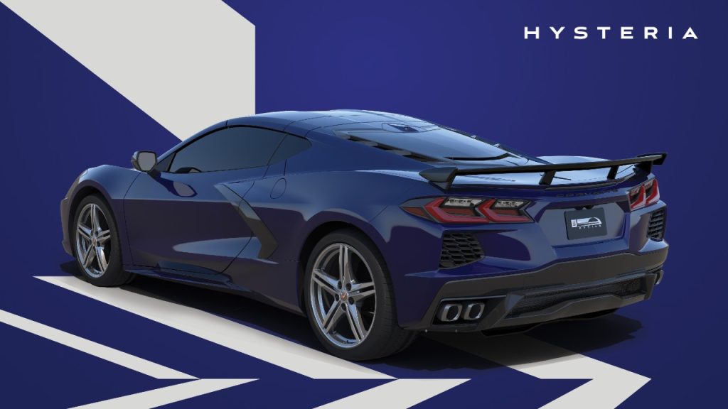 Image of a 2025 Corvette Stingray in Hysteria Purple Metallic with the Z51 Performance Package. (Image Courtesy of GM Media.