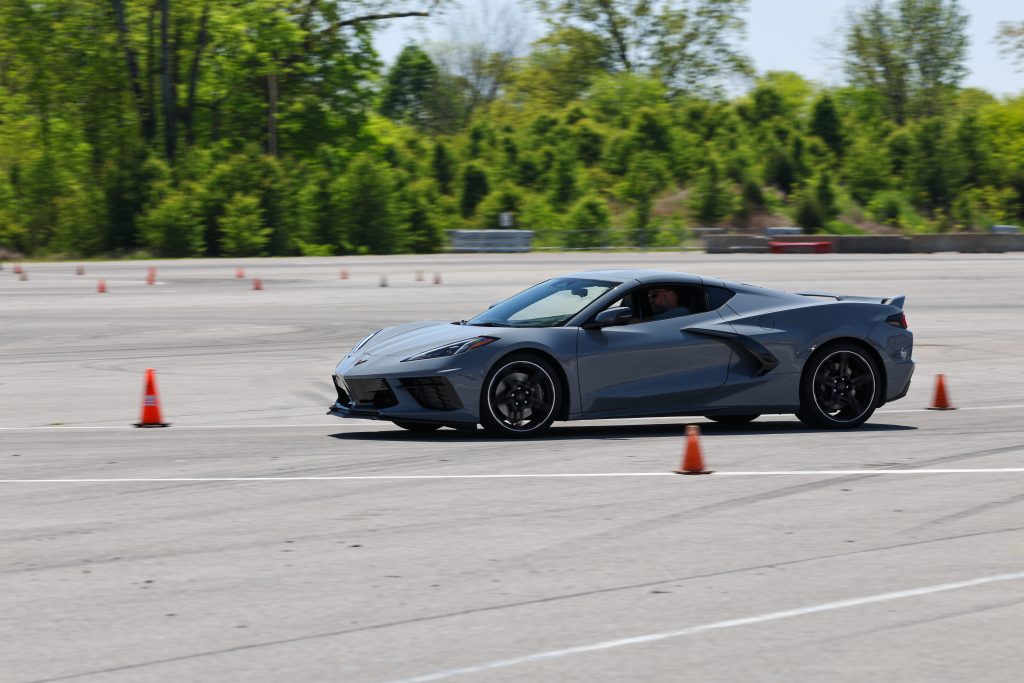 Running autocross in the NCM Motorsport Park's paddock helps drivers get familiar with their Corvettes in a safe environment. (Image courtesy NCM Motorsports Park.)