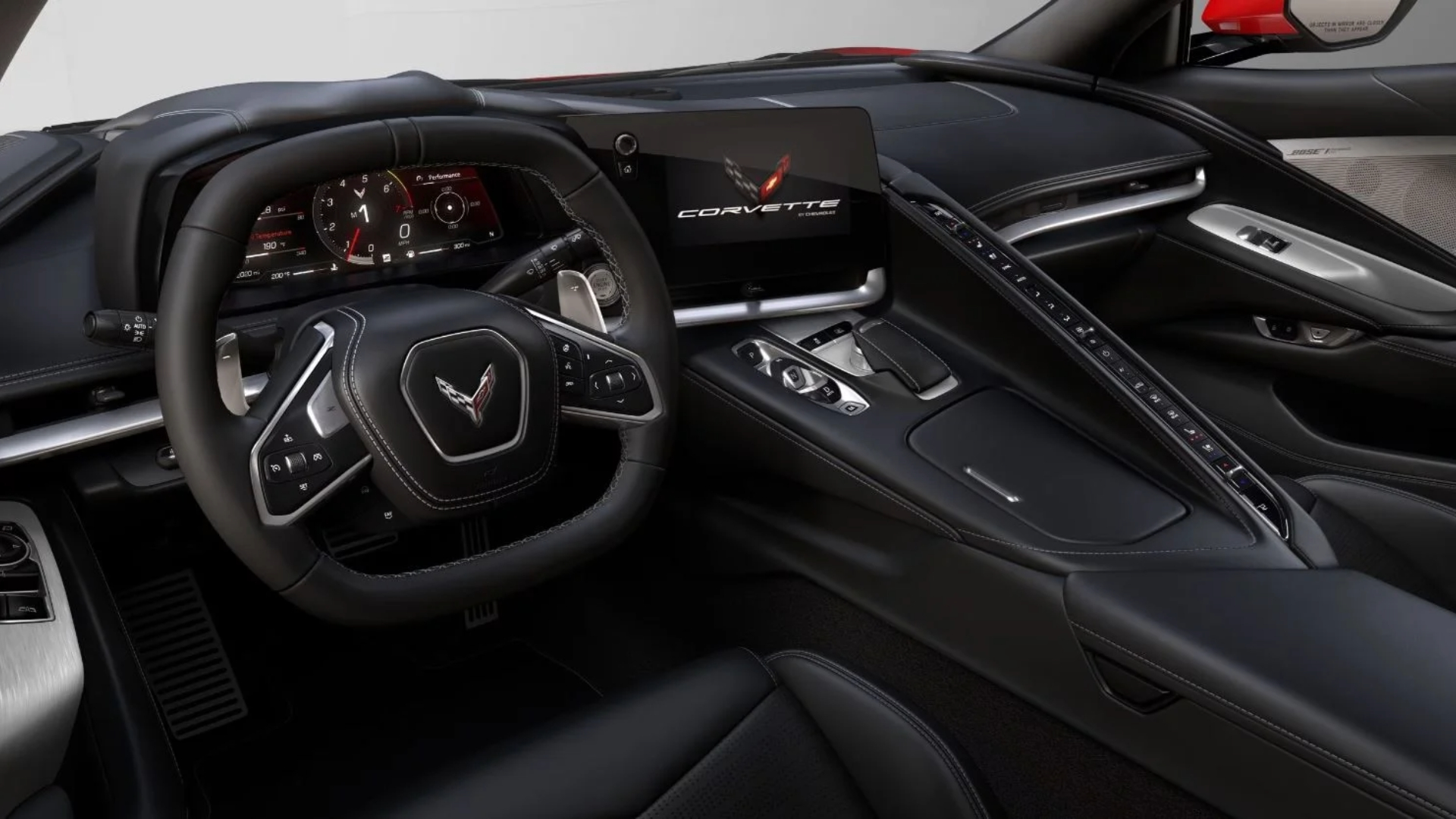 Interior view of a 2024 C8 Corvette Stingray