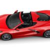 Aerial view of a 2024 red Chevrolet Corvette C8