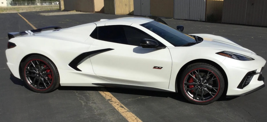 The 2023 Corvette Stingray included "70th Anniversary" badging on its driver and passenger doors to commemorate the milestone anniversary of the brand. (Image courtesy of bringatrailer.com).