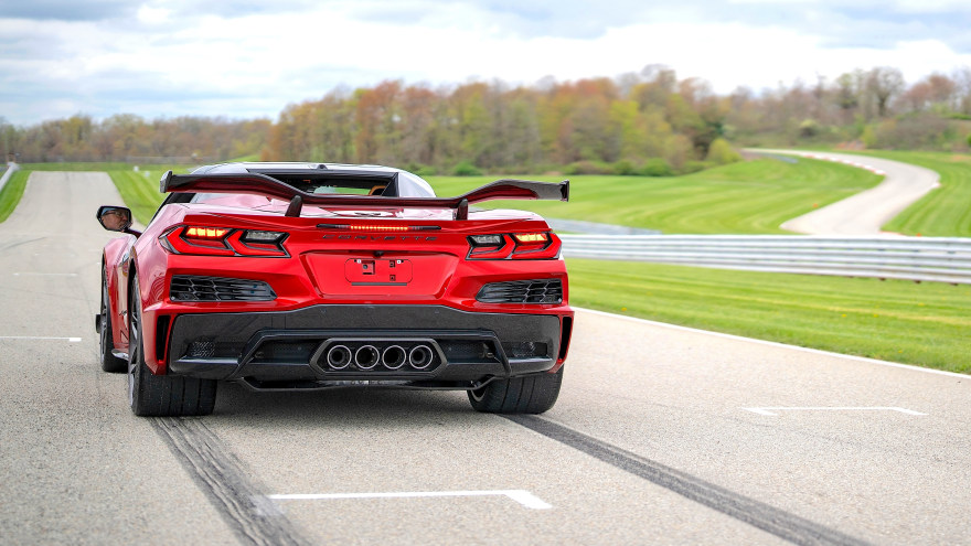 2024 PVGP sweepstakes C8 Z06 prize rear view on track