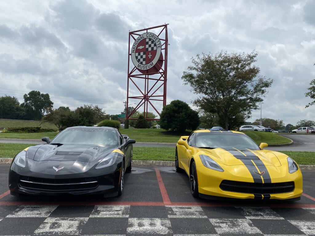 A pair of seventh-generation Corvette Stringrays at the National Corvette Museum in Bowling Green, Kentucky (image courtesy of the author,)