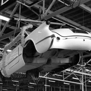 C1 Corvette at an assembly line.