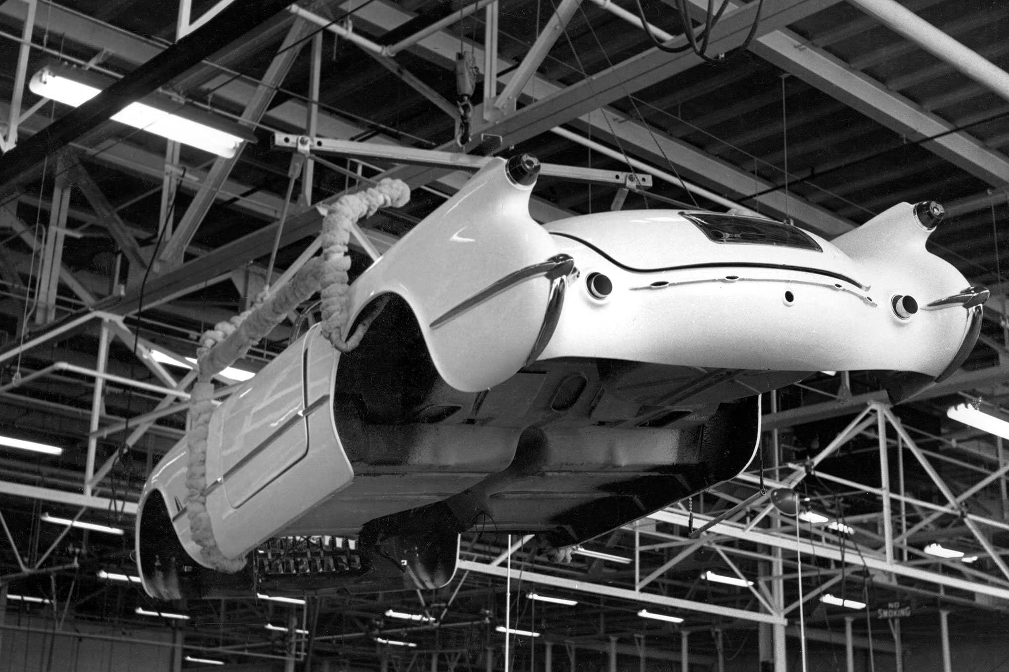 C1 Corvette at an assembly line.