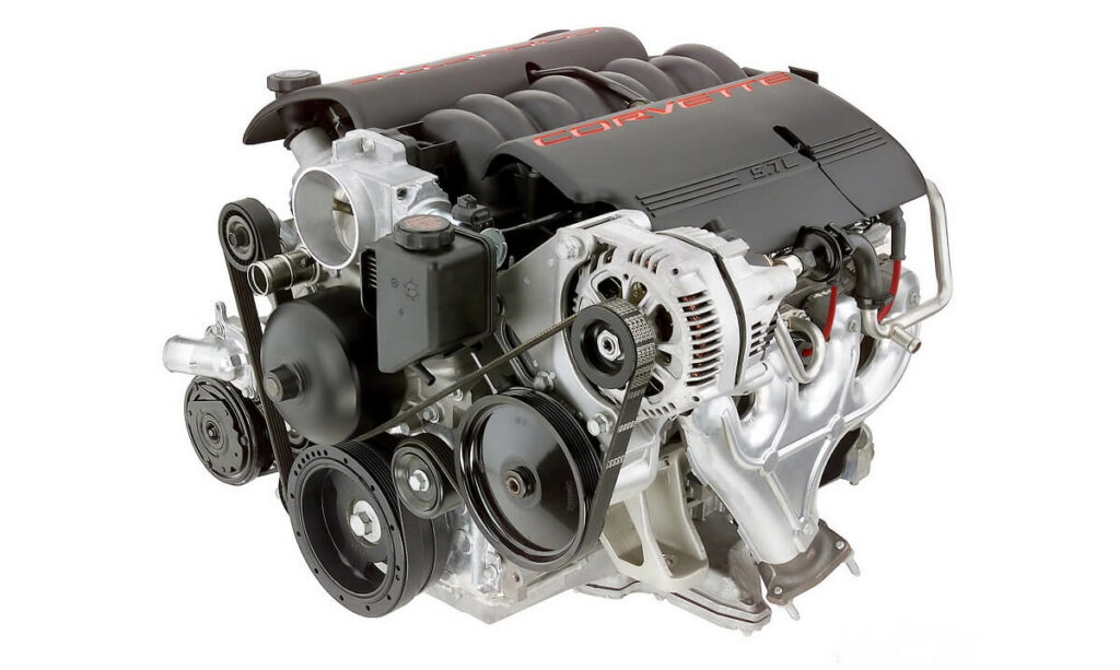 The LS1 is the spiritual successor to the “small block V8” that GM uses in rear-wheel-drive cars, trucks, and vans. It was introduced in 1997 as the “GEN III” engine and it only shared rod bearings, lifters, and bore spacing with its predecessors (which had been in production from 1955 until 2003).Little did GM expect for the LS1 engine to become a legend in its own time, offering impressive “out of the box” performance for the physically compact package. For those lucky enough to have the LS1 in their cars, the blocks were made of aluminum, while the truck and van versions were cast iron. The LS1 made its debut in the 1997 Corvette. (image courtesy of GM Media.)